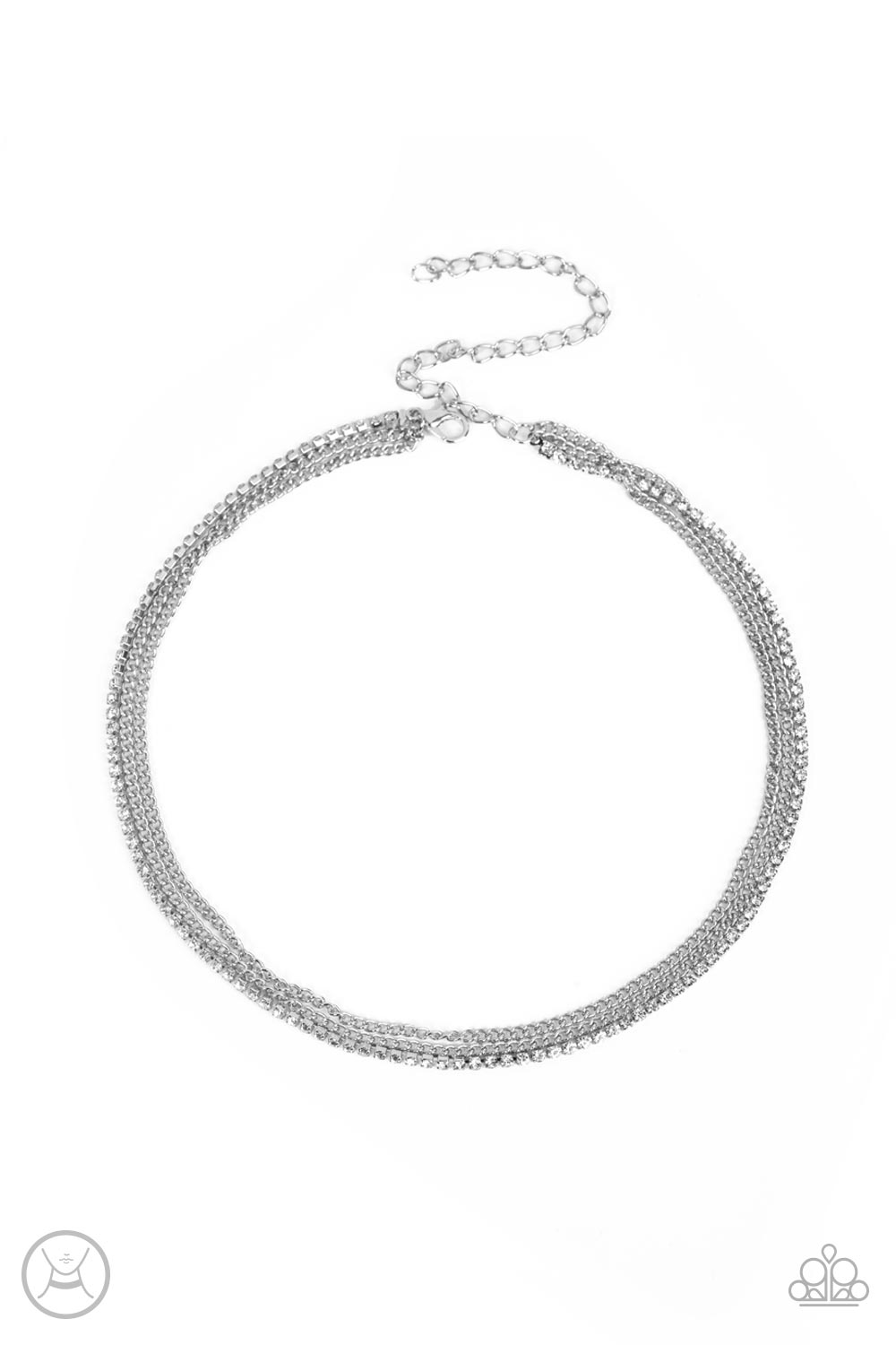 Glitzy Gusto - white - Paparazzi necklace