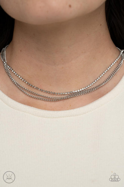 Glitzy Gusto - white - Paparazzi necklace