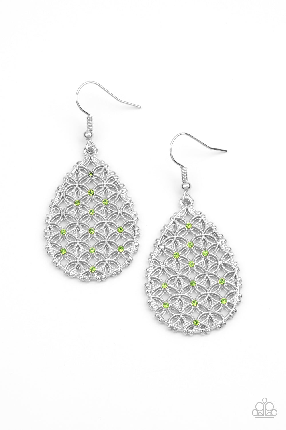 Glorious Gardens - green - Paparazzi earrings