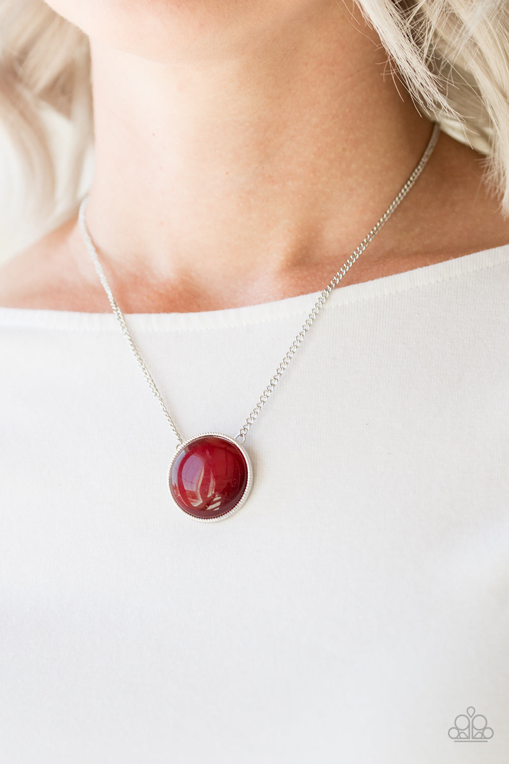 Glow Down in History - red - Paparazzi necklace