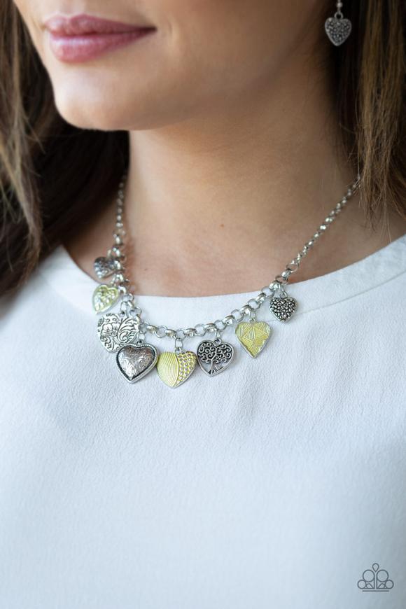 Glow Love - yellow - Paparazzi necklace