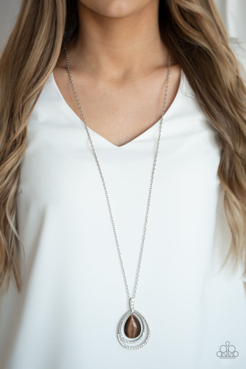 Glow and Tell - brown - Paparazzi necklace