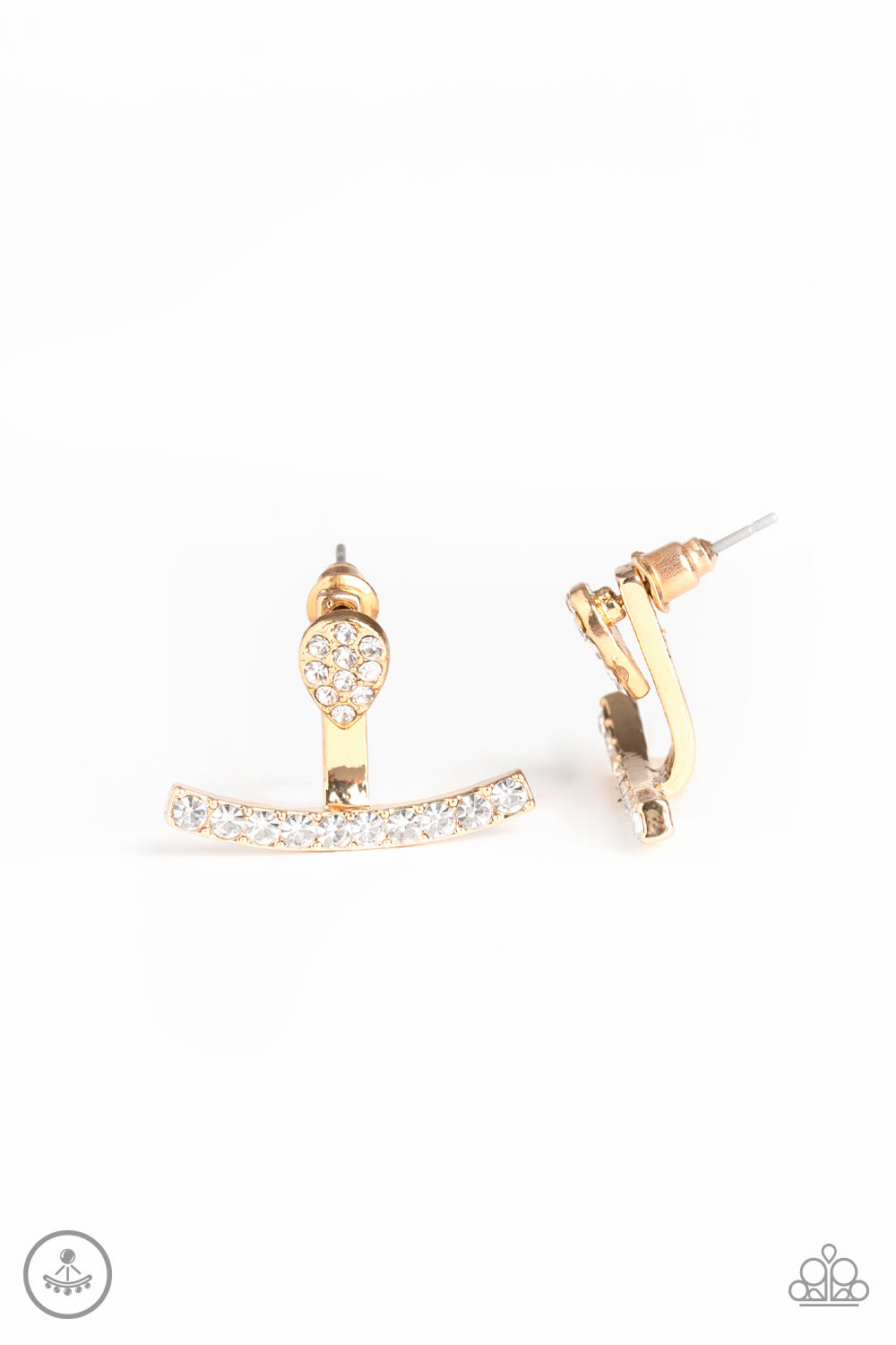 Glowing Glimmer - gold - Paparazzi earrings