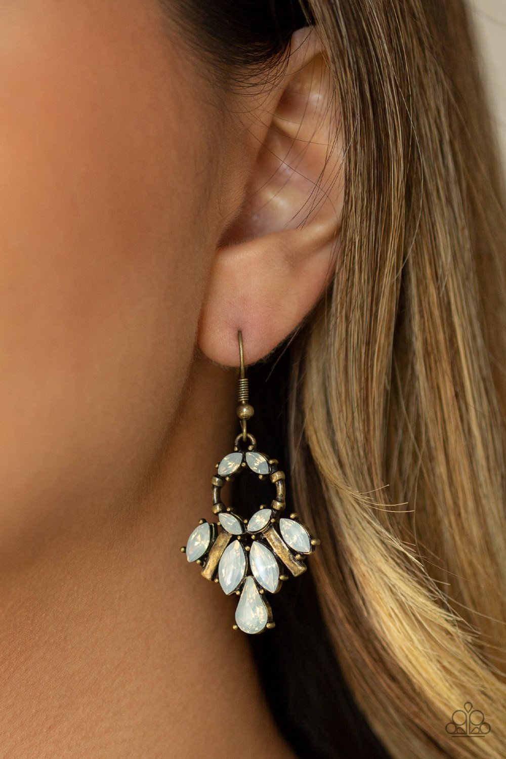 Glowing Allure-brass-Paparazzi earrings