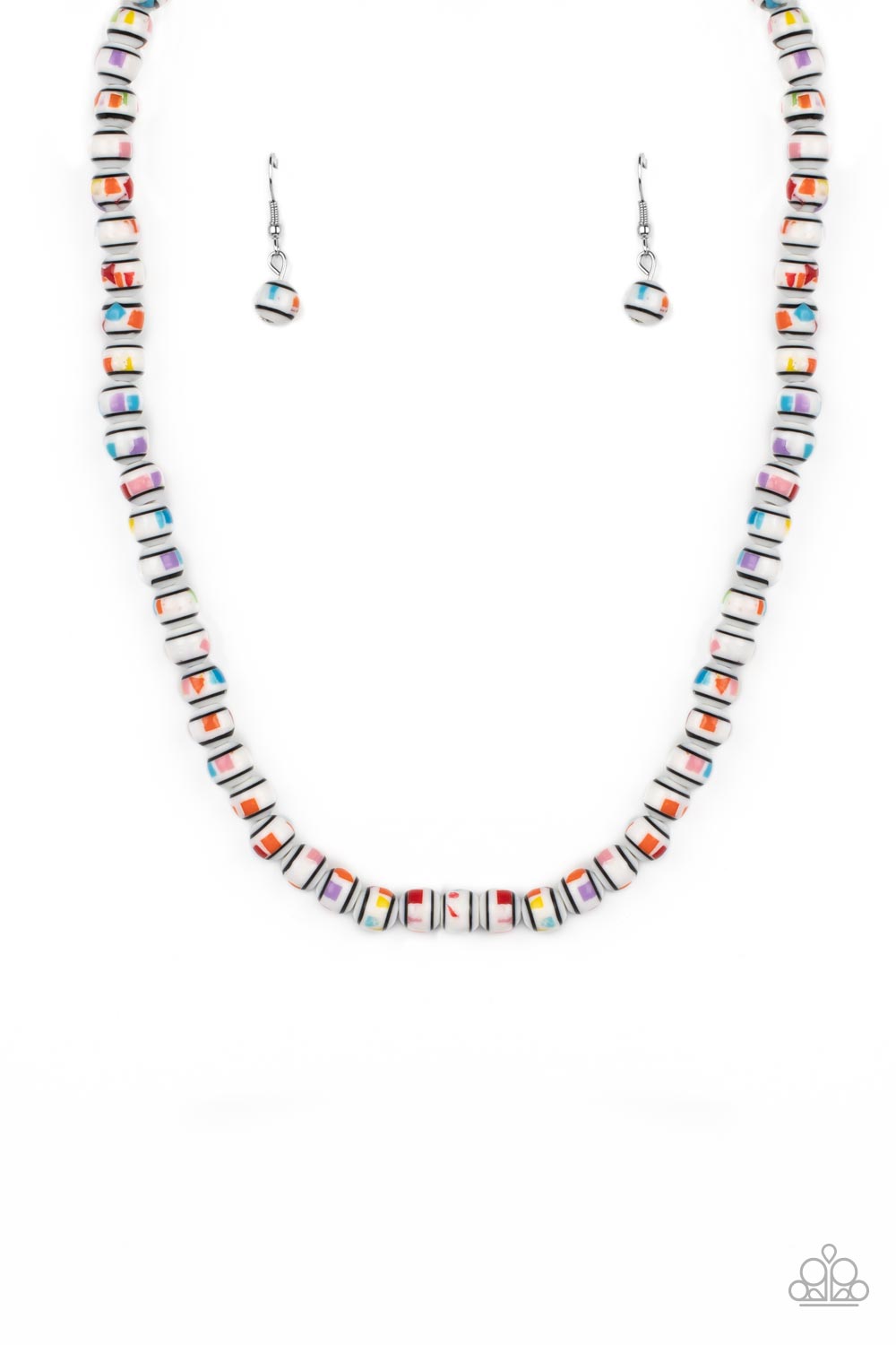 Gobstopper Glamour - white - Paparazzi necklace