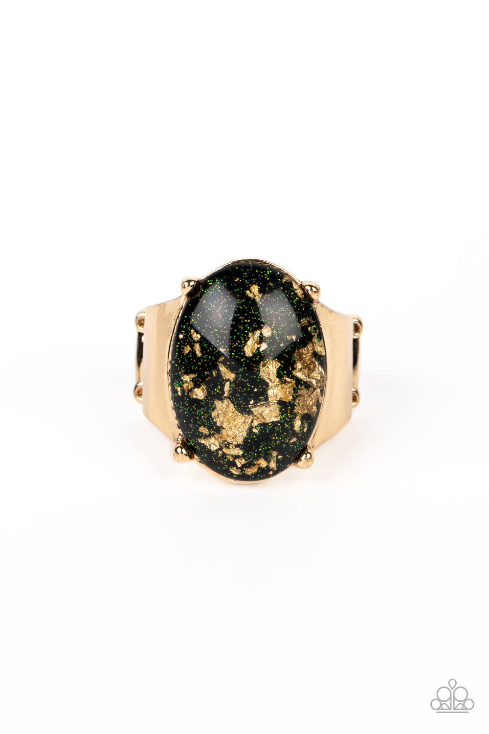 Gold Leaf Glam - black - Paparazzi ring
