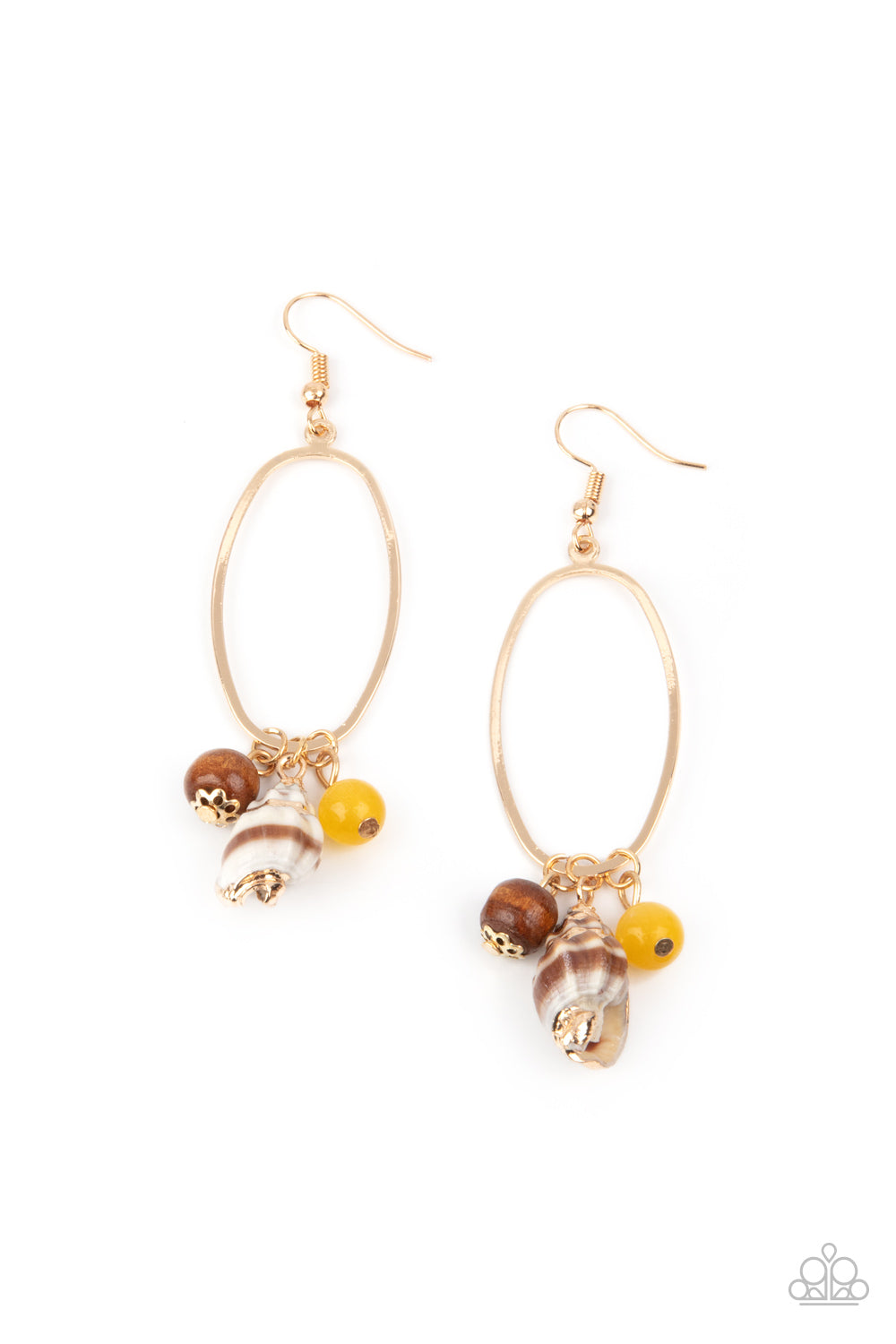 Golden Grotto - yellow - Paparazzi earrings