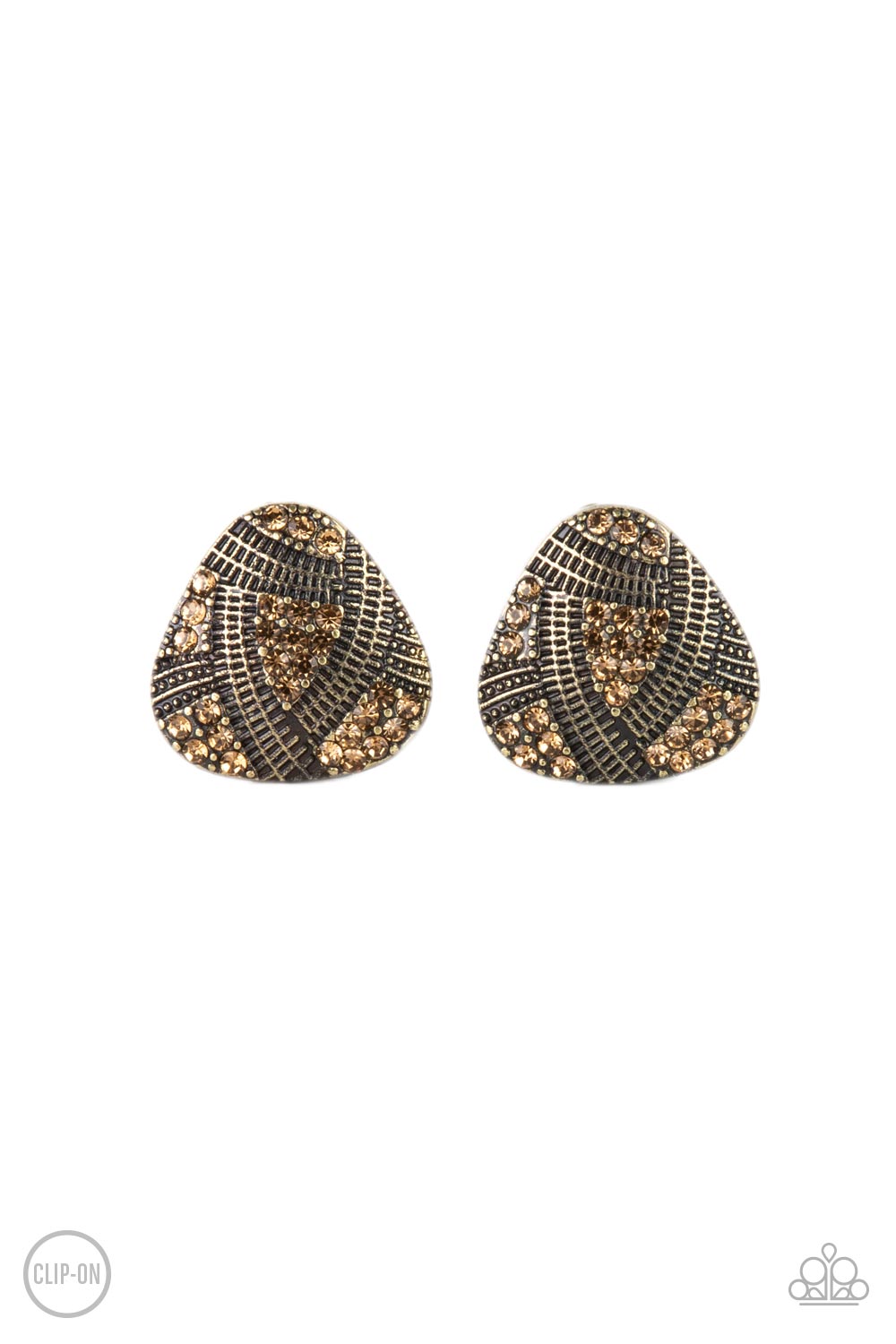 Gorgeously Galleria - brass - Paparazzi CLIP ON earrings