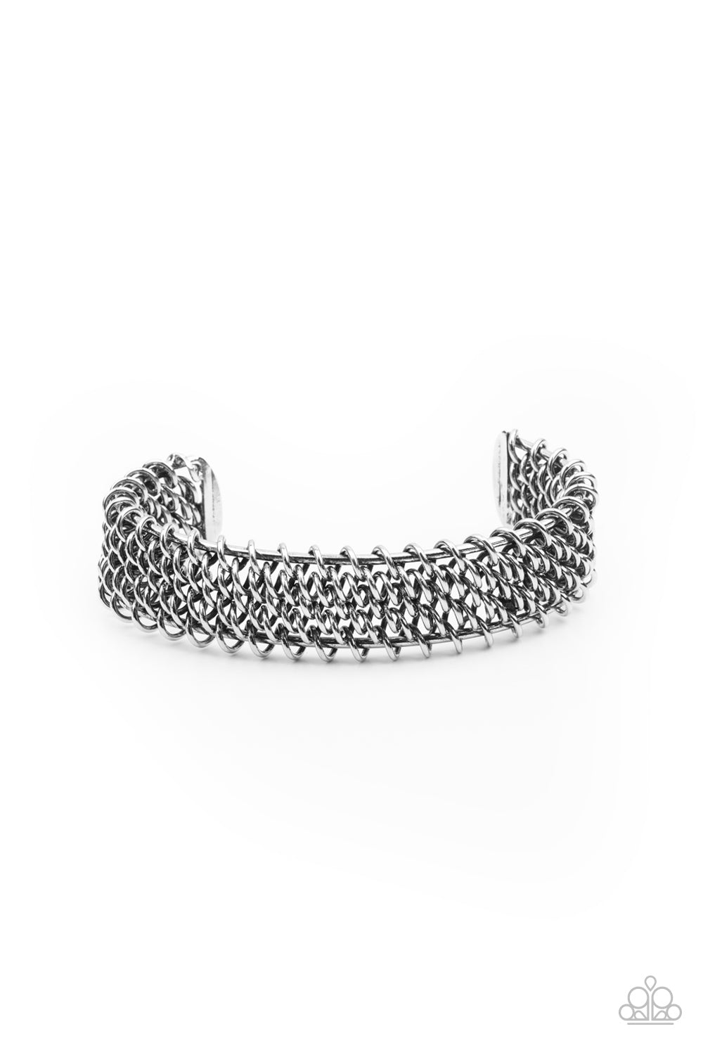 Gridlock - silver - Paparazzi mens bracelet
