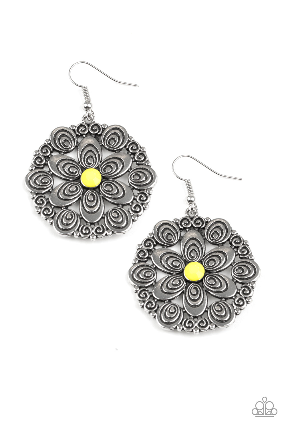 Grove Groove - yellow - Paparazzi earrings
