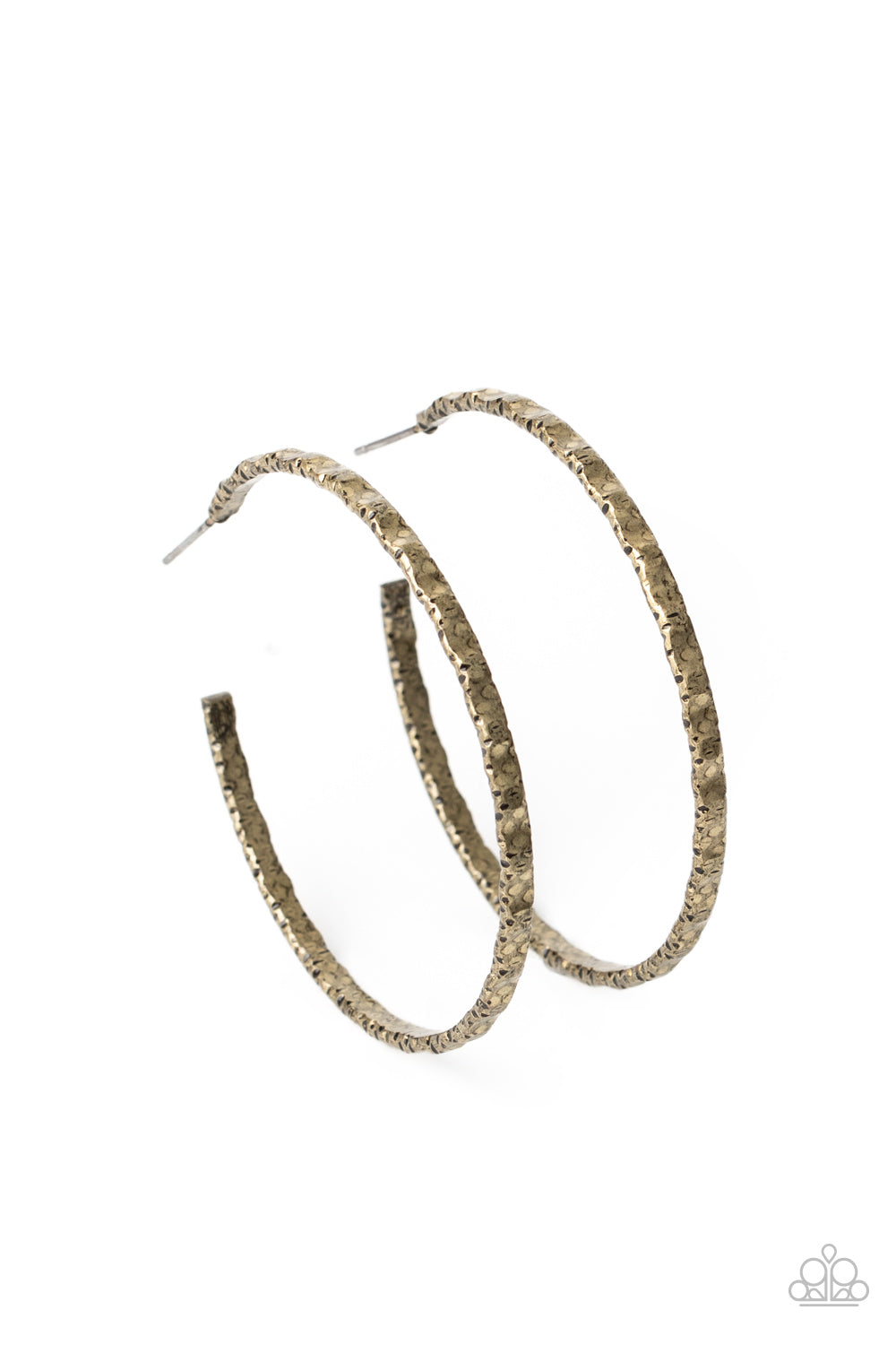 Grungy Grit - brass - Paparazzi earrings