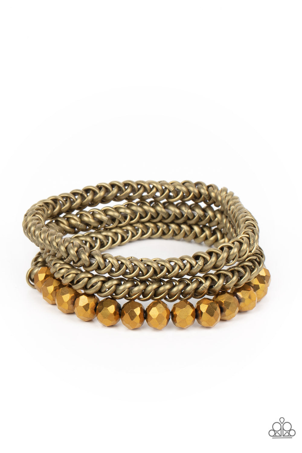 Gutsy and Glitzy - brass - Paparazzi bracelet
