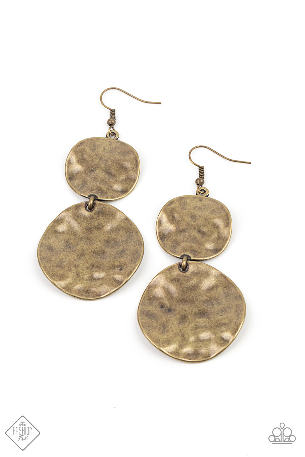 HARDWARE-Headed - brass - Paparazzi earrings