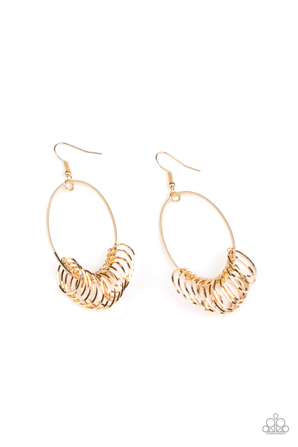 Halo Effect - gold - Paparazzi earrings