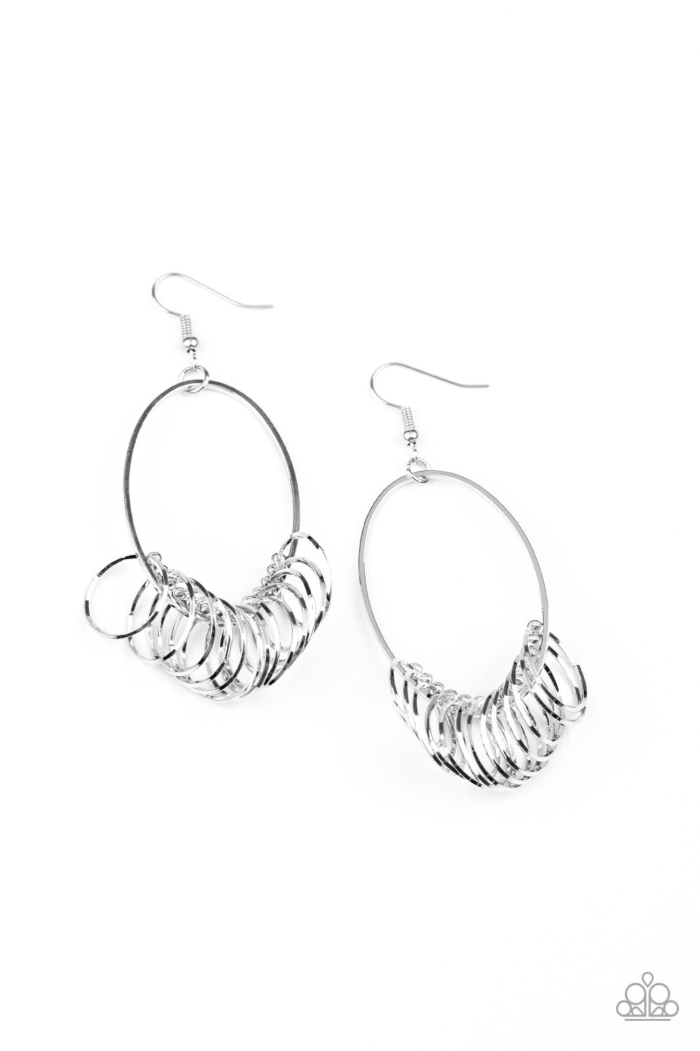 Halo Effect - silver - Paparazzi earrings
