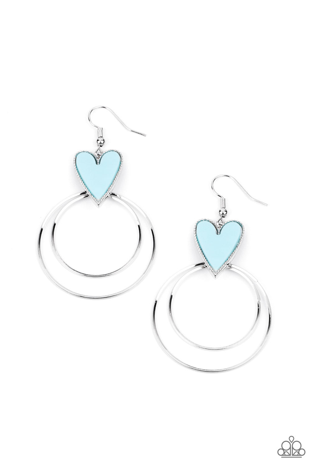 Happily Ever Hearts - blue - Paparazzi earrings