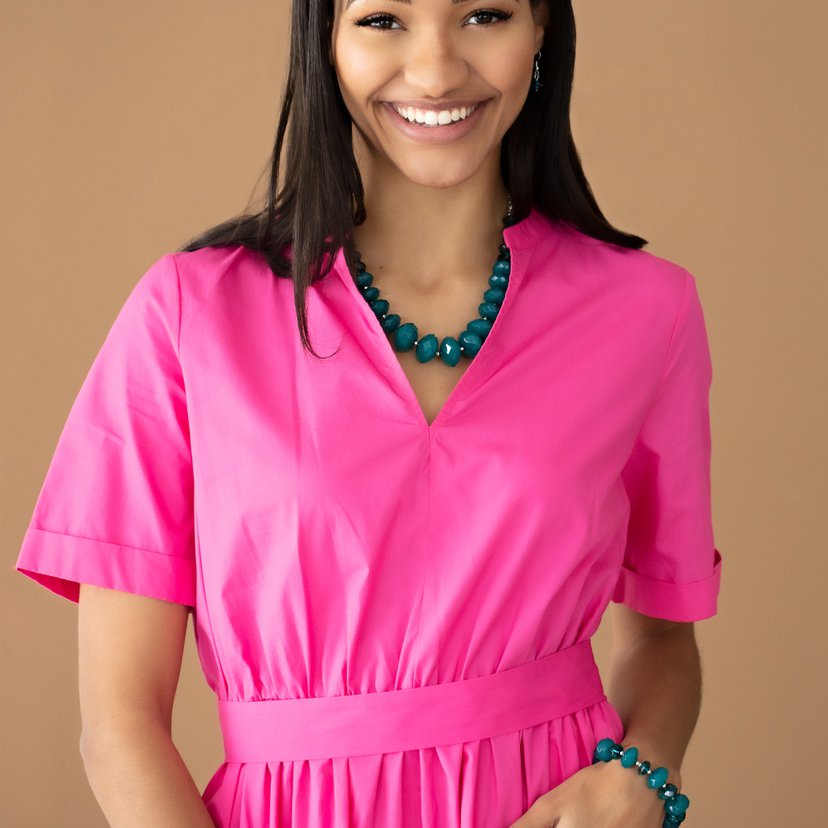 Happy-GLOW-Lucky - blue - Paparazzi necklace