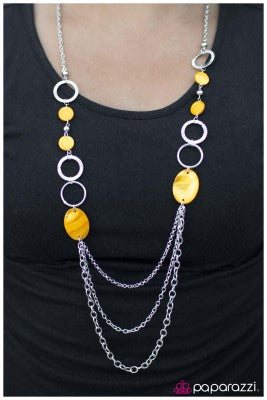 Happy-Go-Lucky - Yellow - Paparazzi necklace