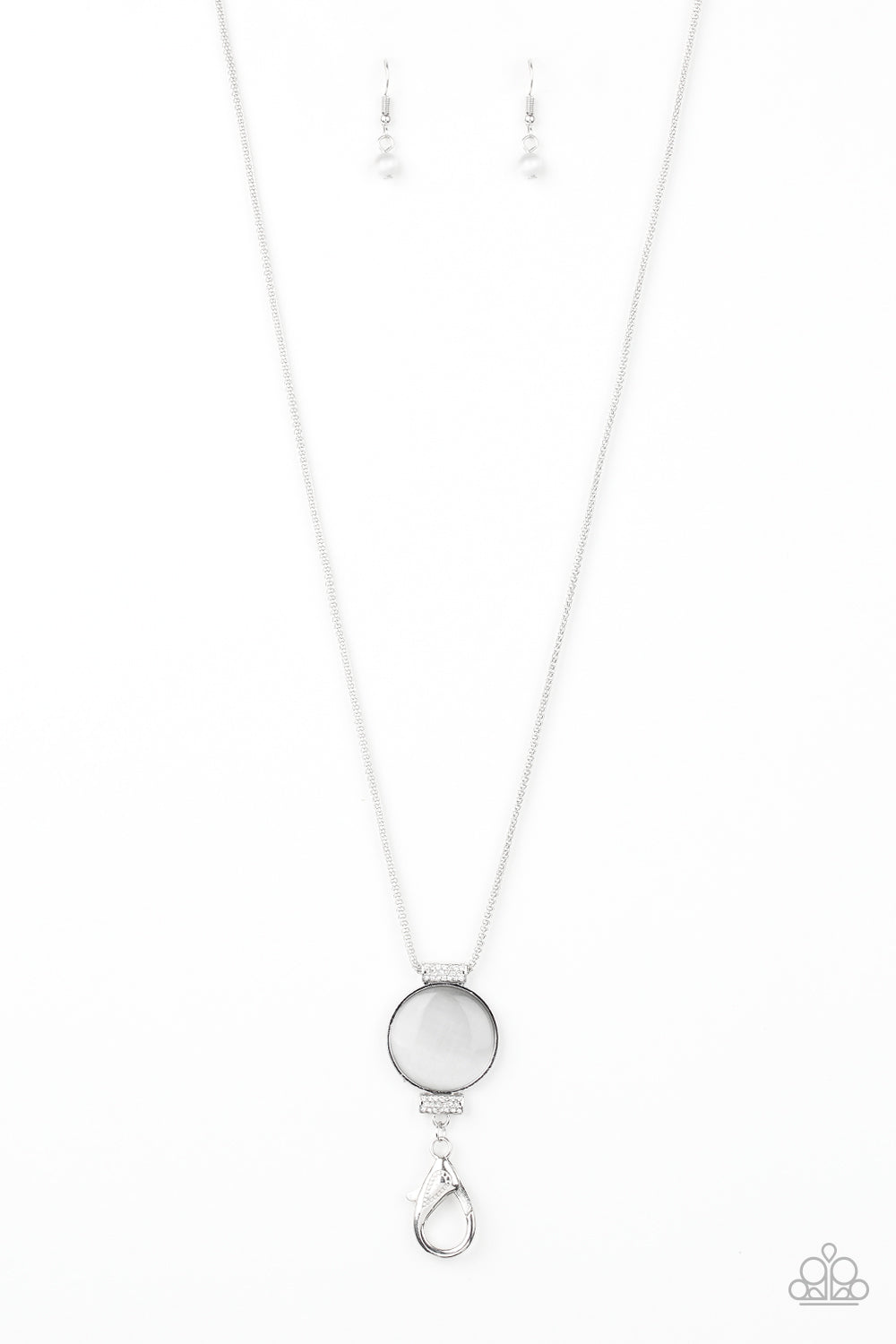 Happy As Can BEAM - white - Paparazzi LANYARD necklace