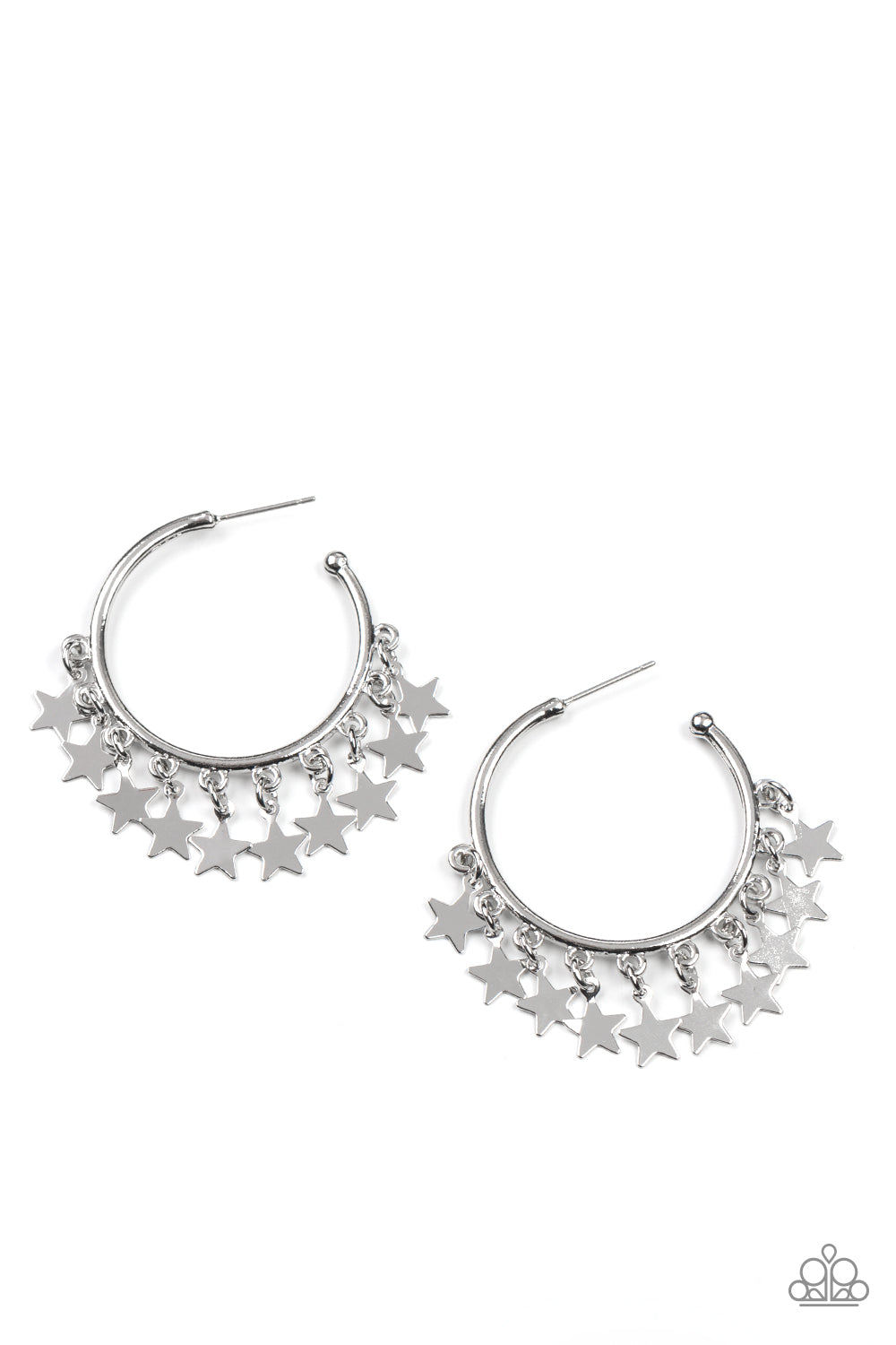 Happy Independence Day - silver - Paparazzi earrings