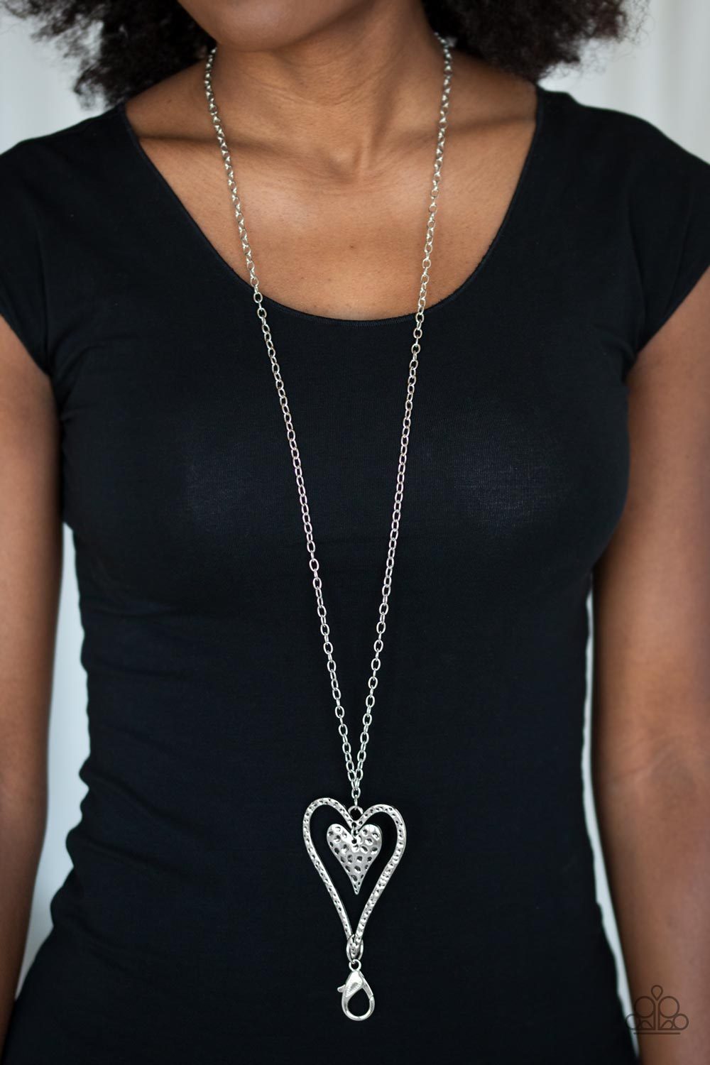 Hardened Hearts-silver-Paparazzi necklace