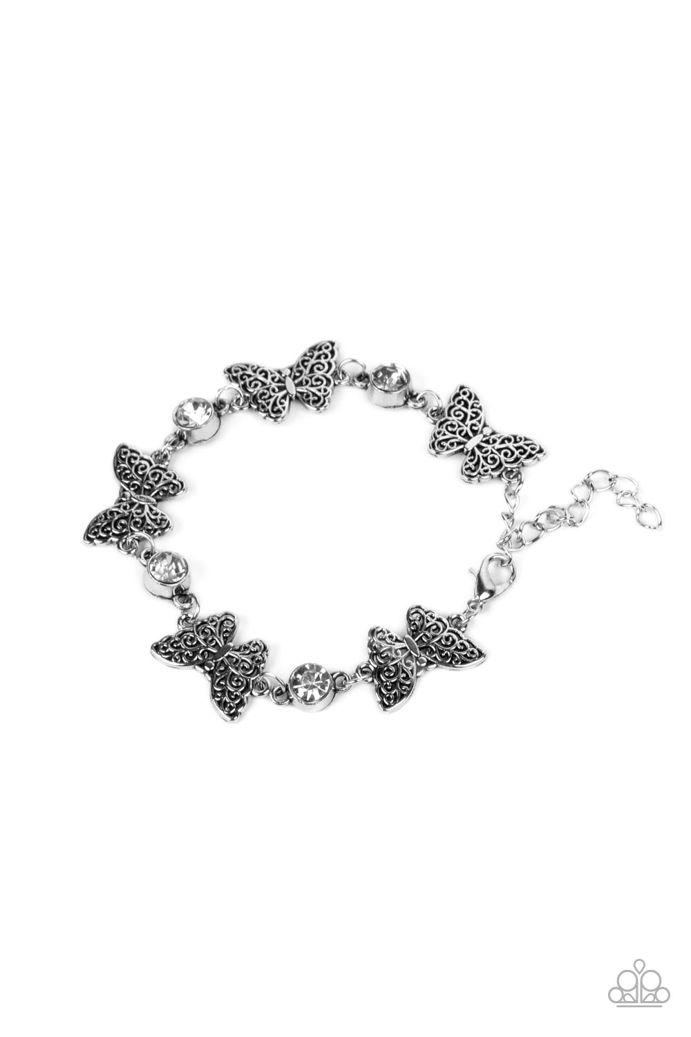 Has a WING to It - white - Paparazzi bracelet