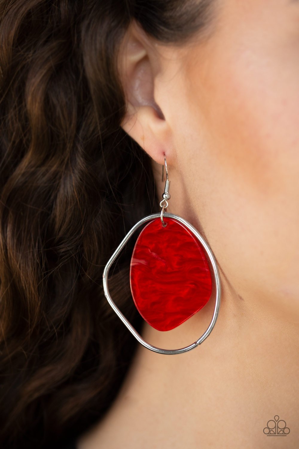 Haute Toddy-red-Paparazzi earrings