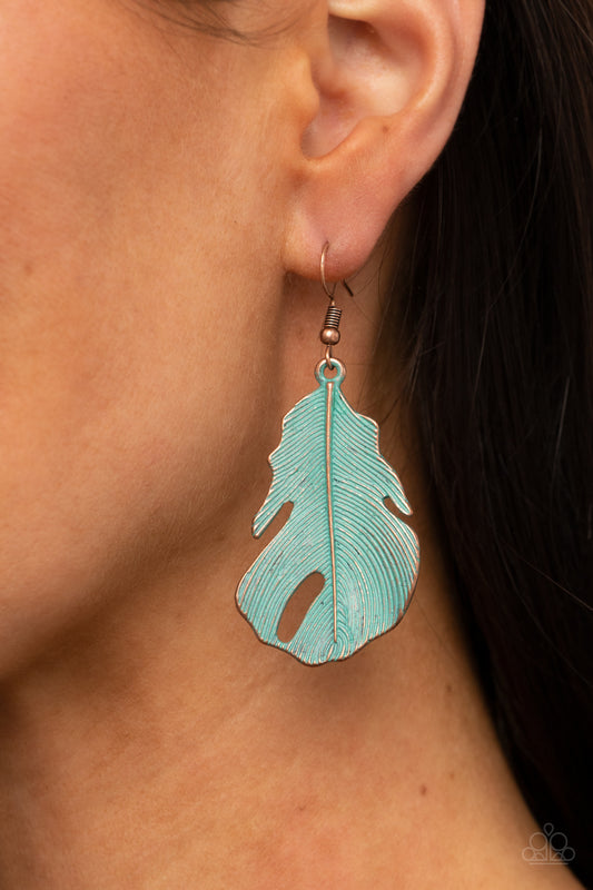Heads QUILL Roll - copper - Paparazzi earrings