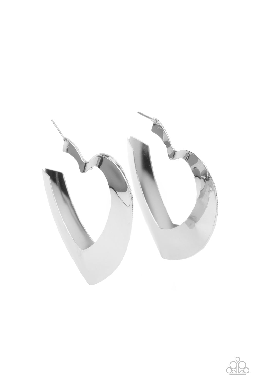 Heart-Racing Radiance - silver - Paparazzi earrings