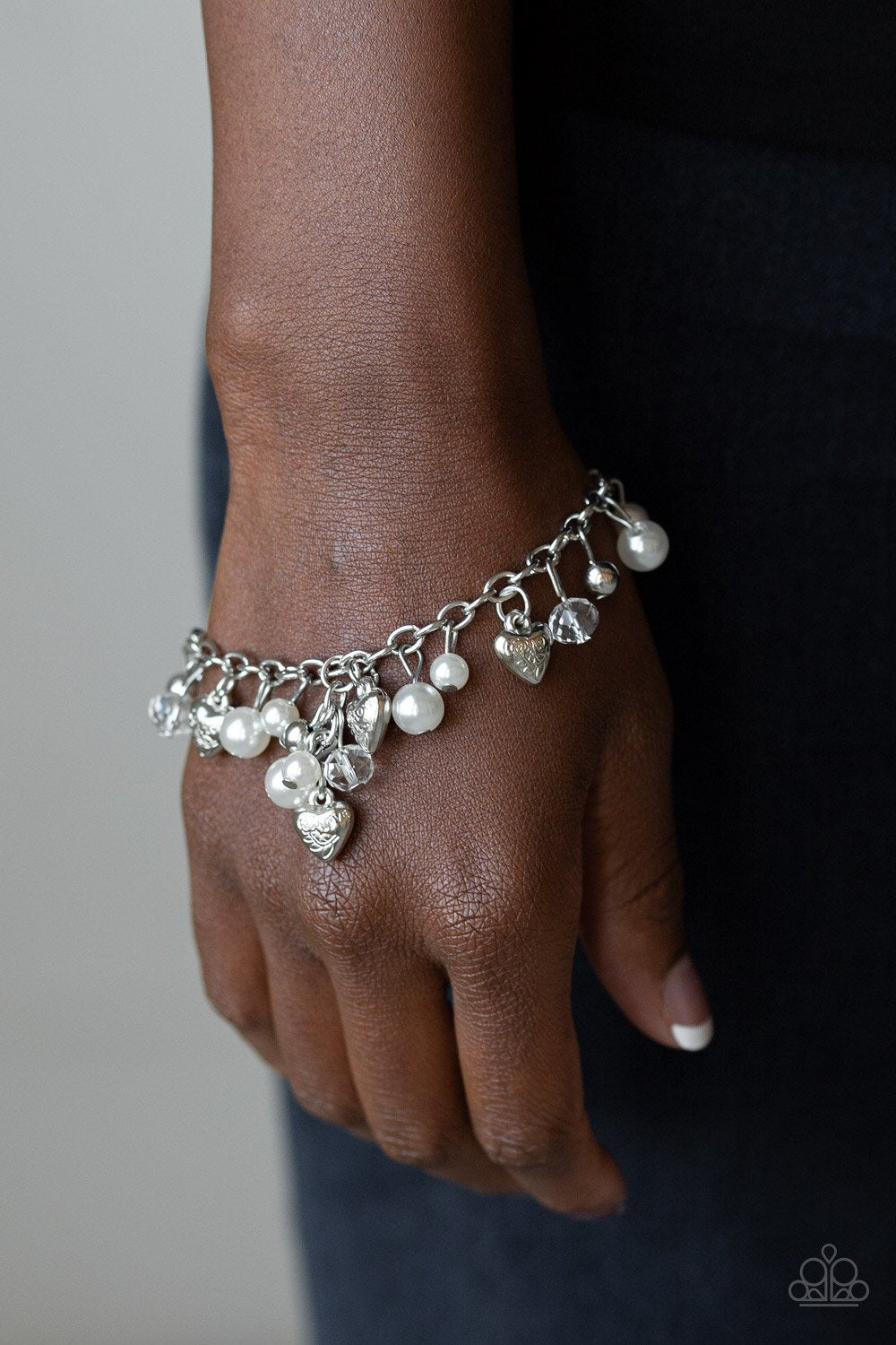 Heart Haven-white-Paparazzi bracelet