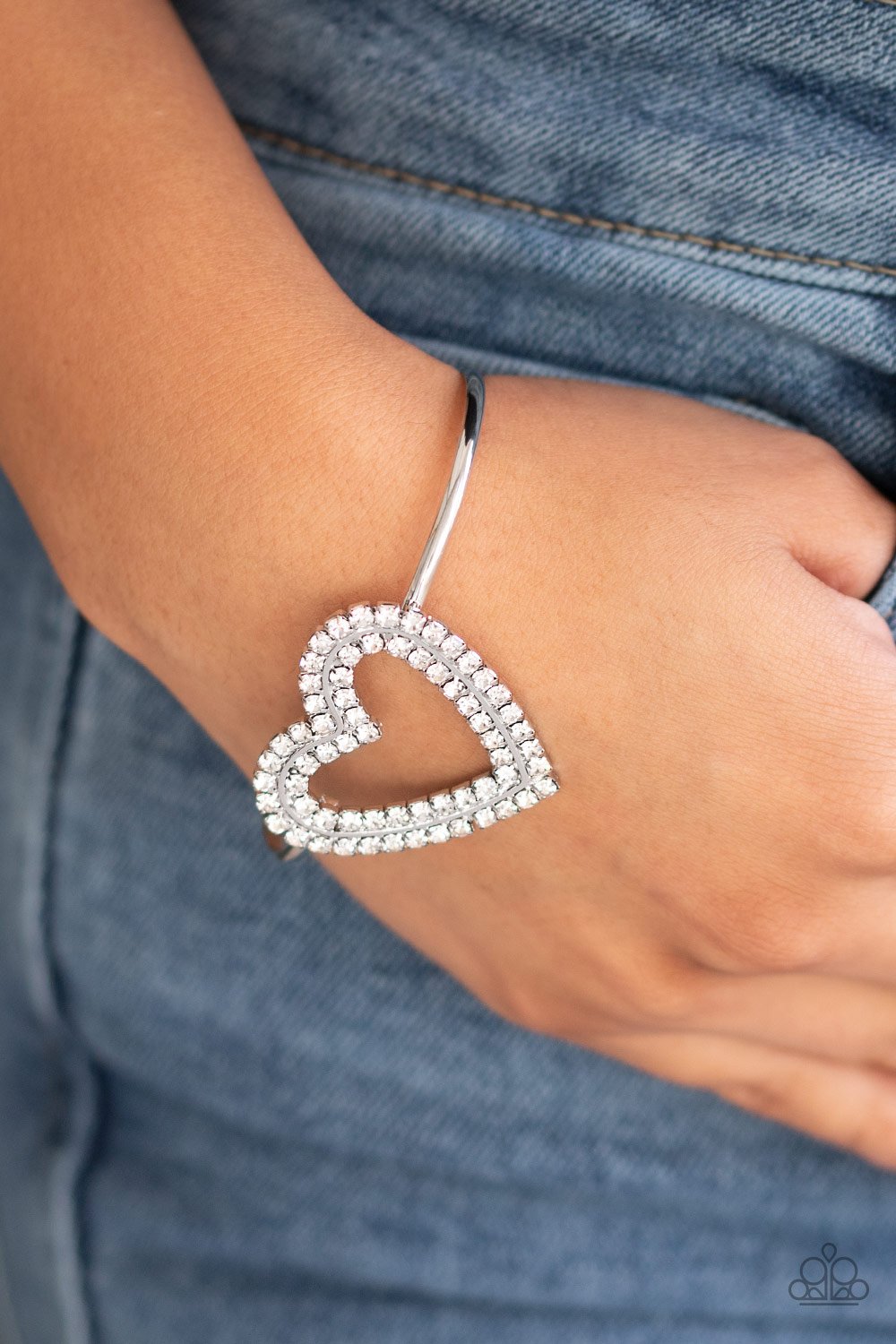 Heart Opener-white-Paparazzi bracelet