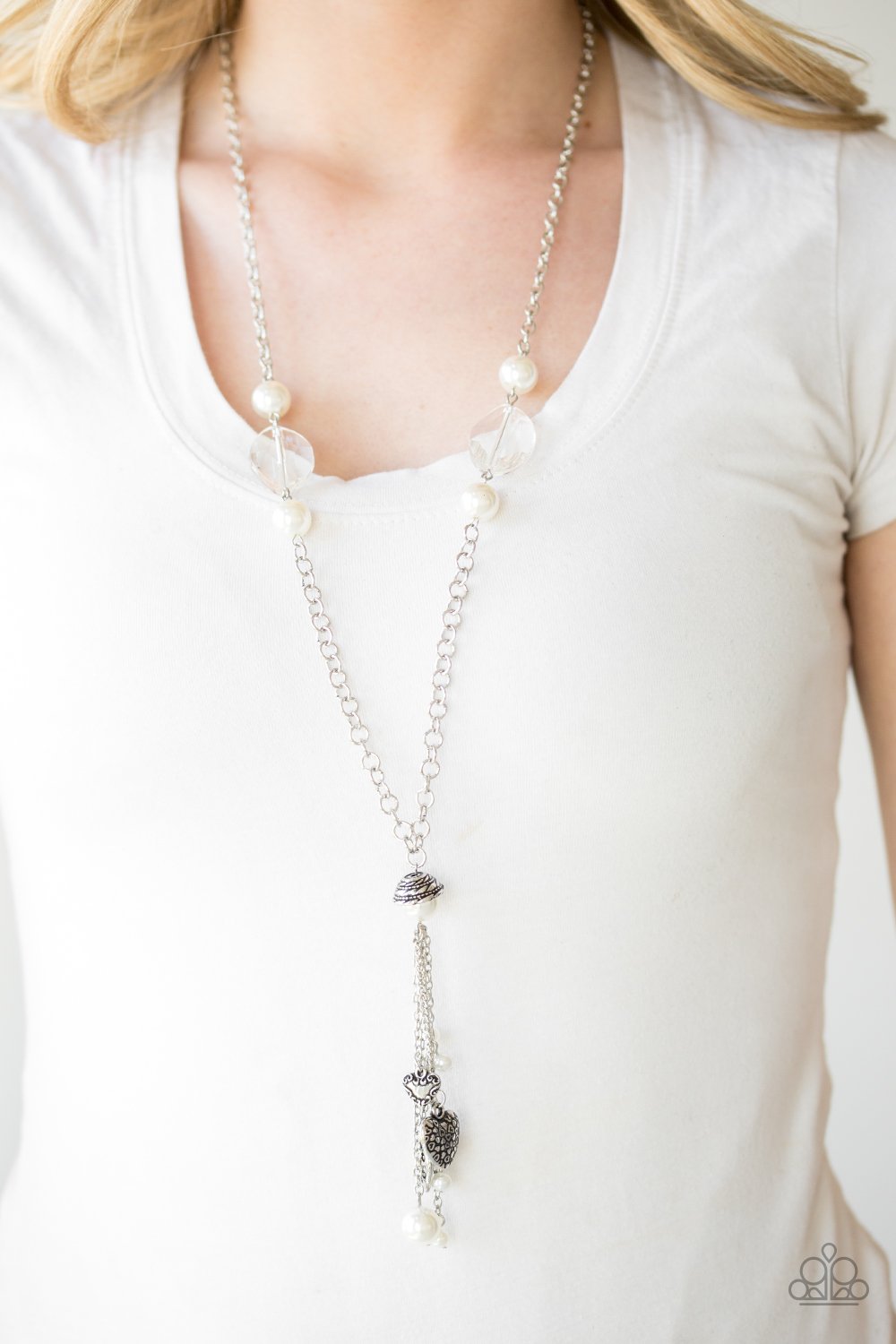 Heart Stopping Harmony - white - Paparazzi necklace
