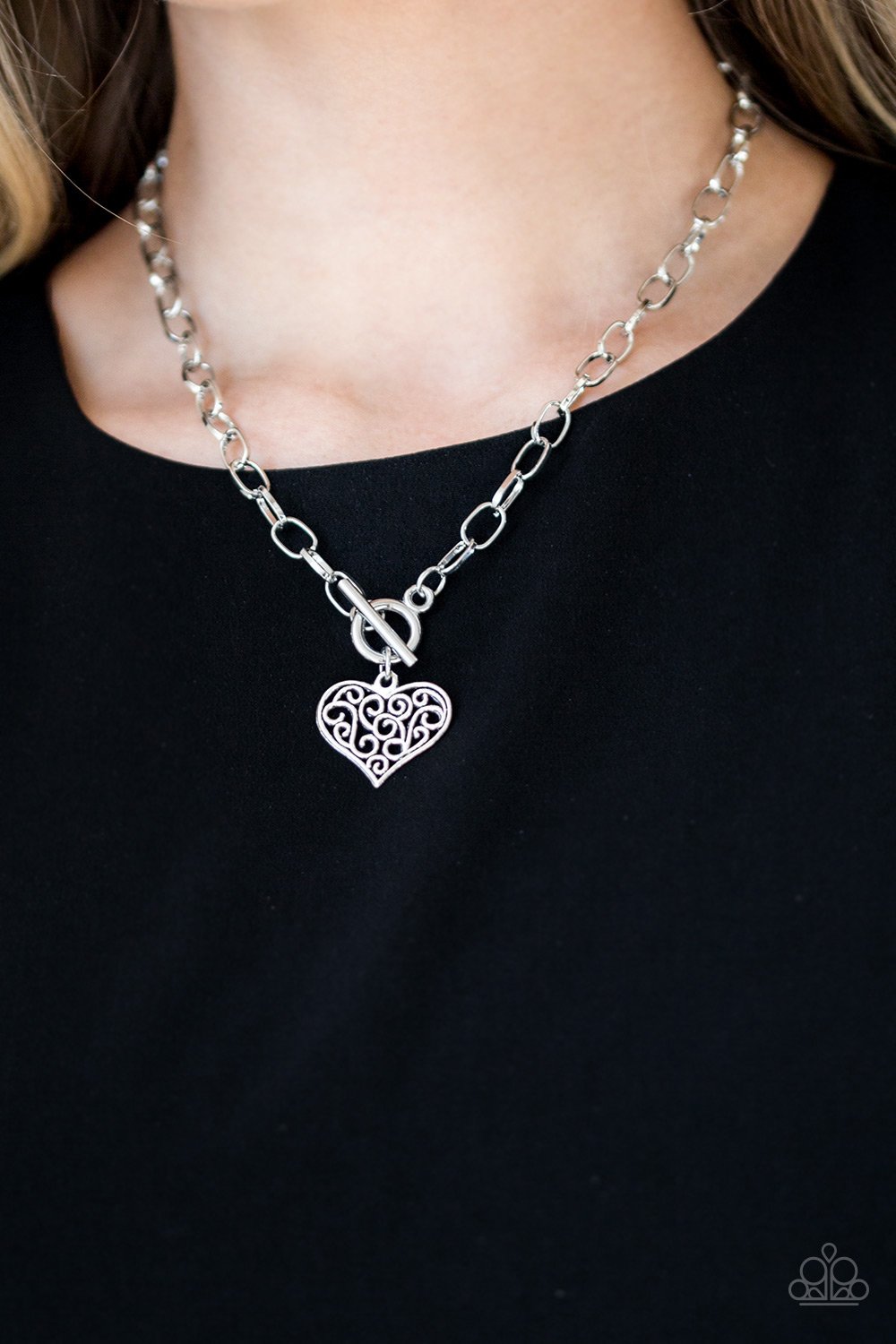 Heart Touching Harmony-silver-Paparazzi necklace