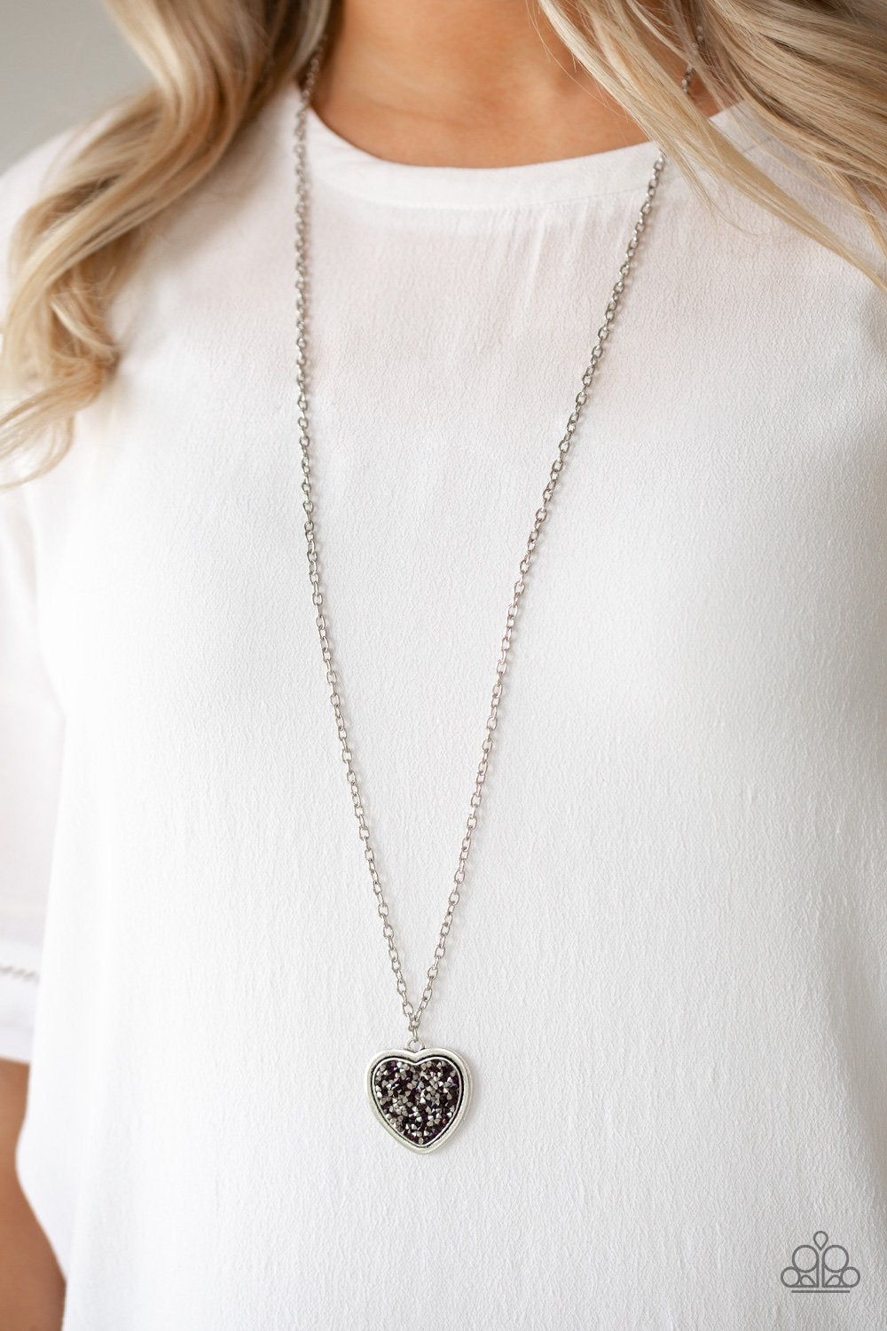 Heart of Sparkle-purple-Paparazzi necklace
