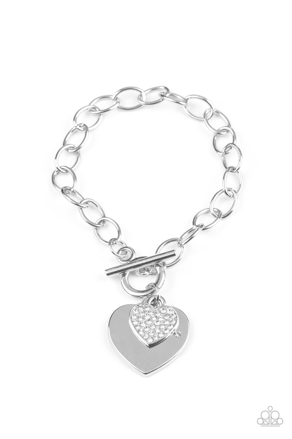 Heartbeat Bedazzle - white - Paparazzi bracelet