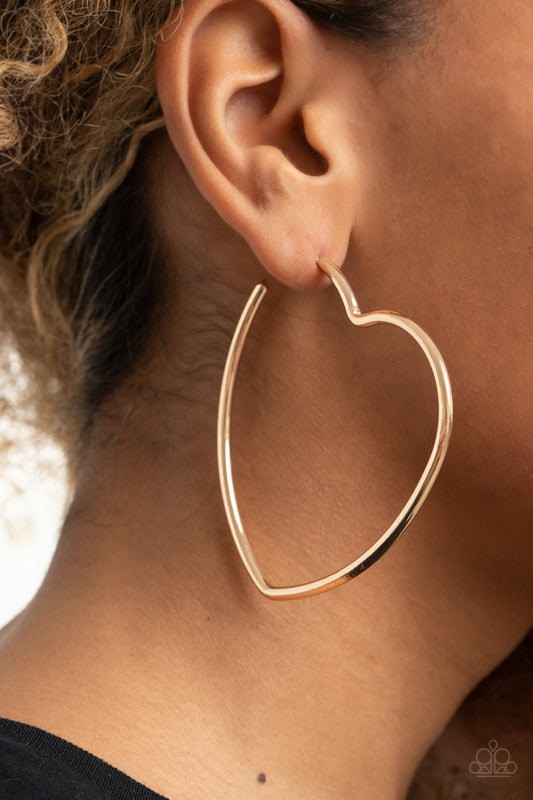 Heartbreaker Hustle - gold - Paparazzi earrings