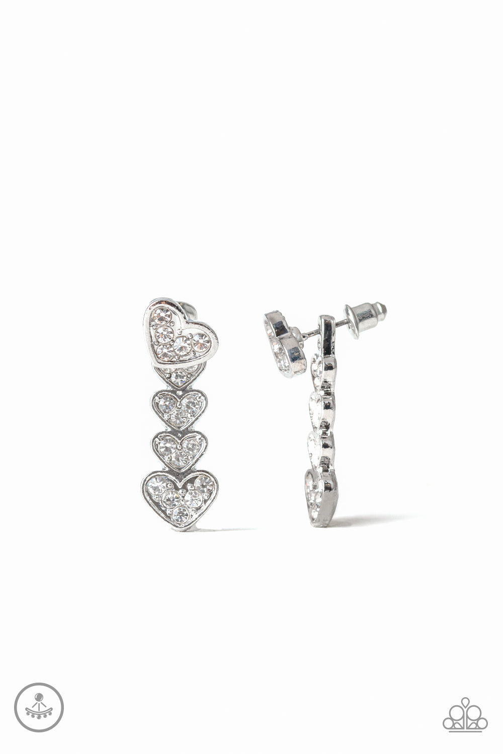 Heartthrob Twinkle - white - Paparazzi earrings