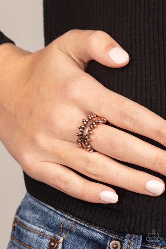 Heavy Metal Muse - copper - Paparazzi ring