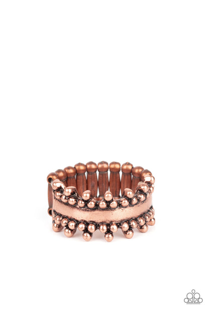 Heavy Metal Muse - copper - Paparazzi ring