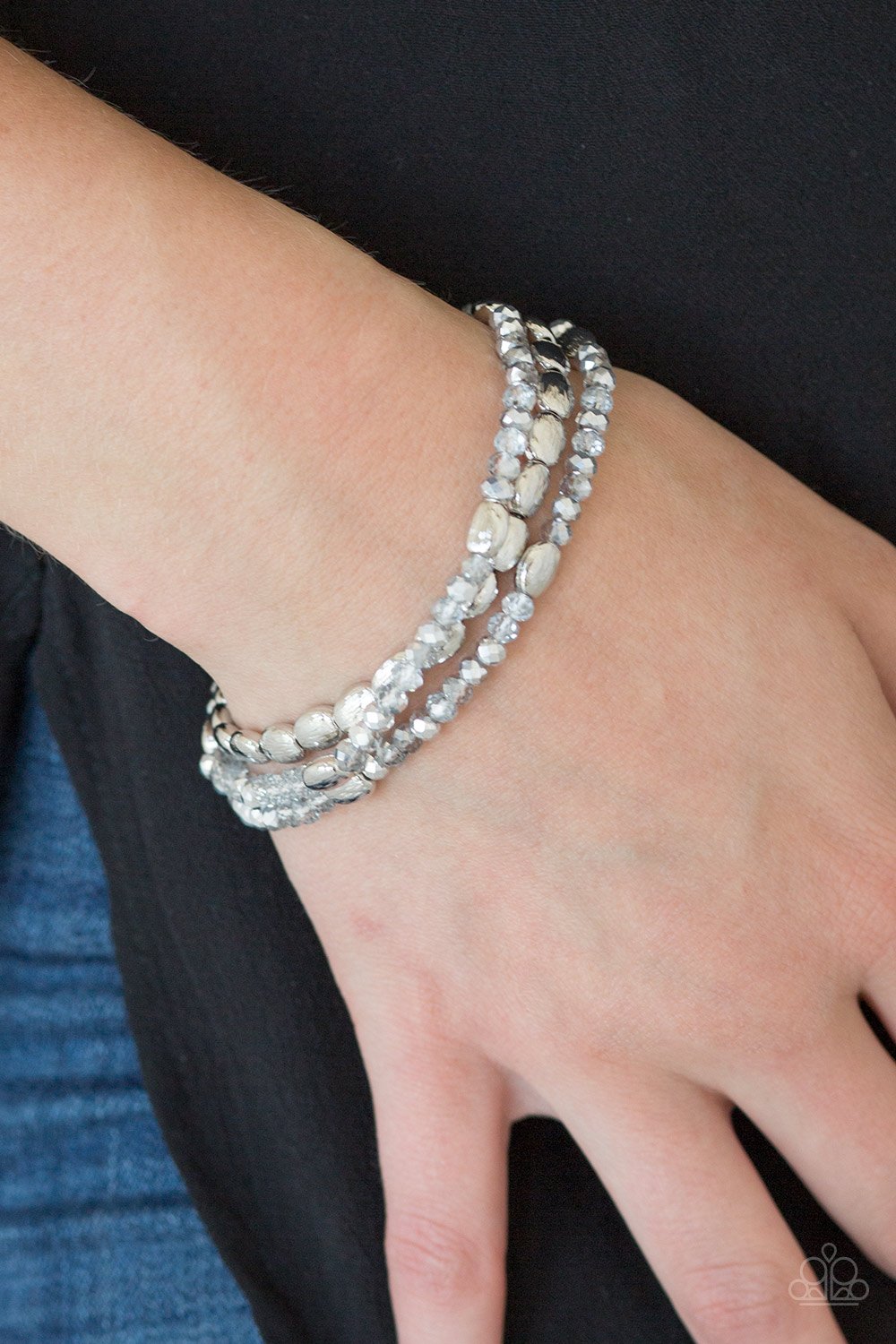 Hello Beautiful-silver-Paparazzi bracelet