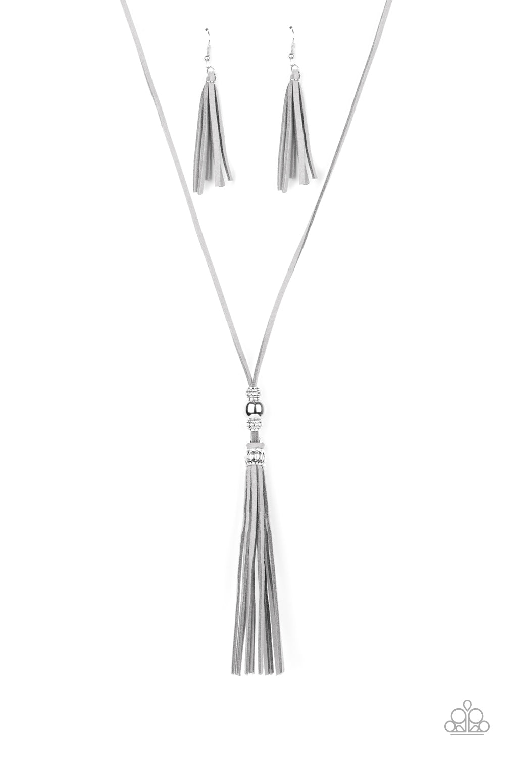 Hold My Tassel - silver - Paparazzi necklace