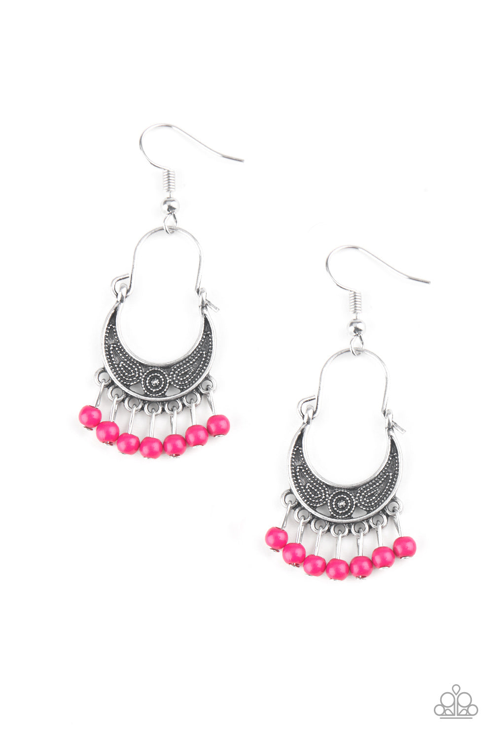Hopelessly Houston - pink - Paparazzi earrings