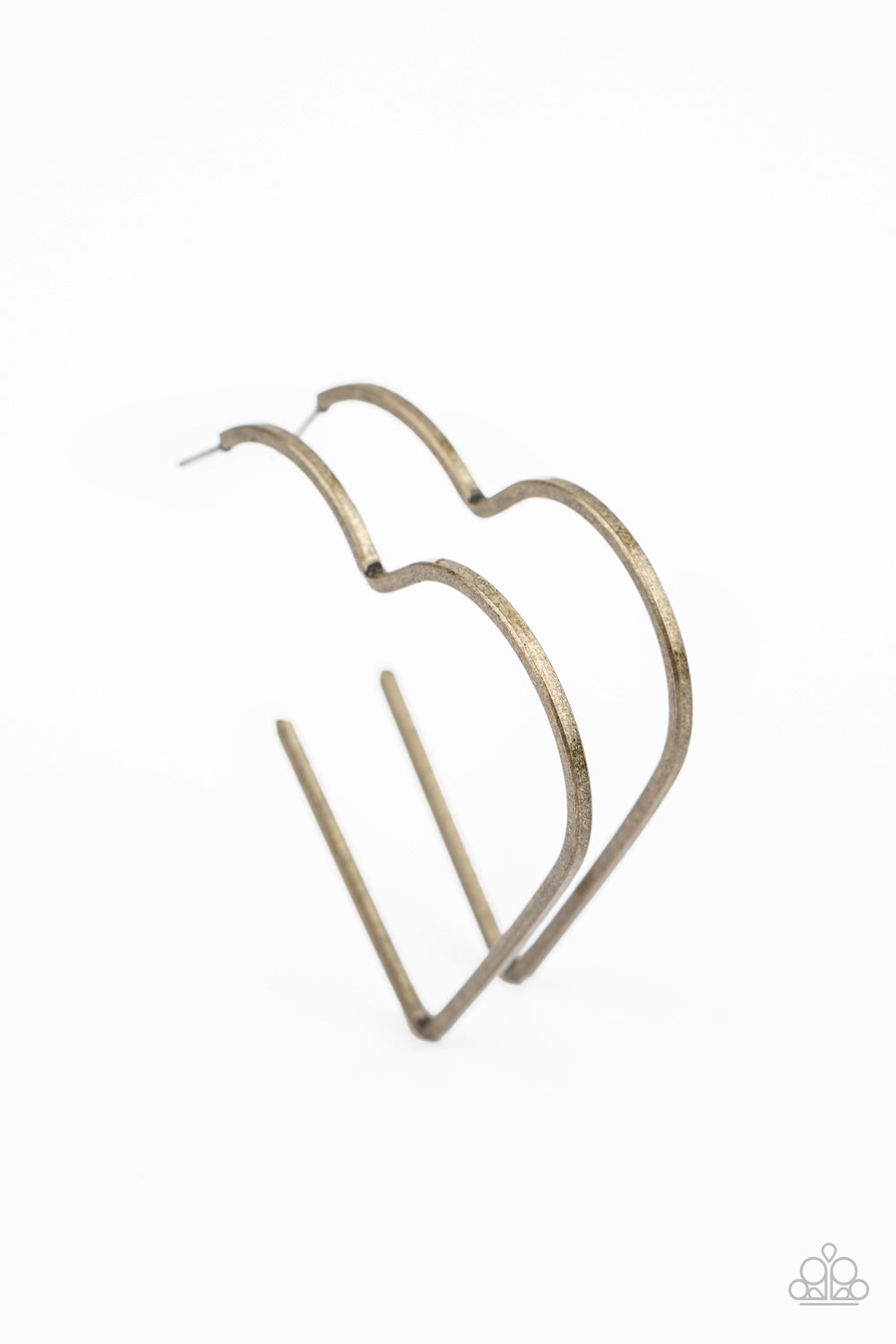 I HEART A Rumor - brass - Paparazzi earrings