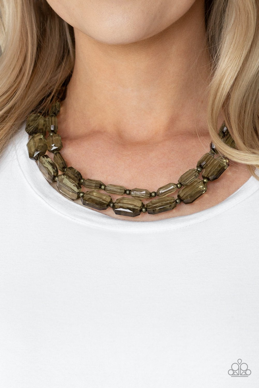 Ice Bank-brass-Paparazzi necklace