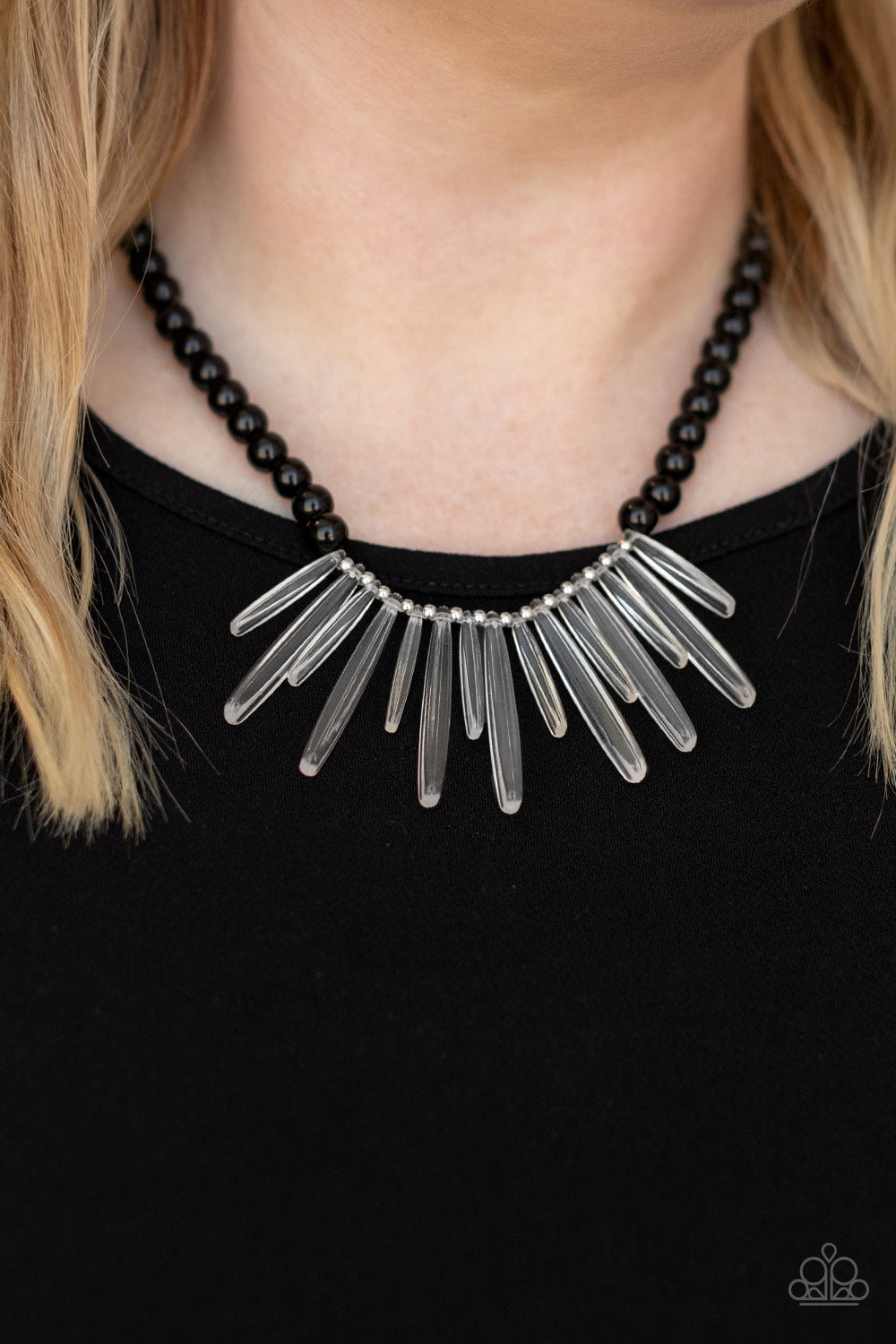 Icy Intimidation black Paparazzi necklace – JewelryBlingThing