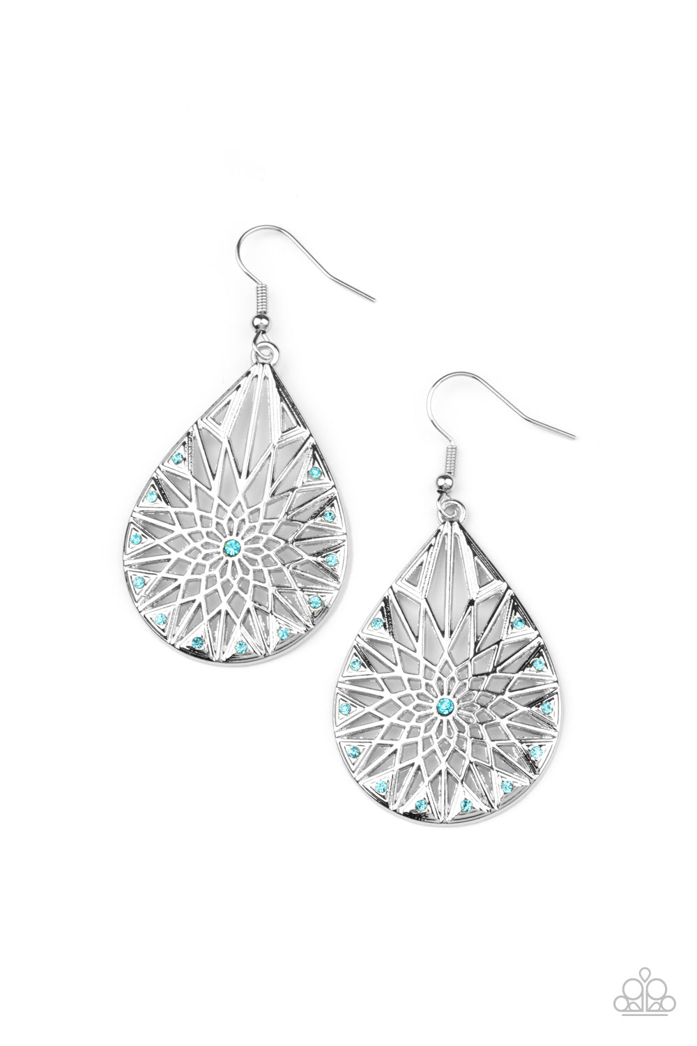 Icy Mosaic - blue - Paparazzi earrings
