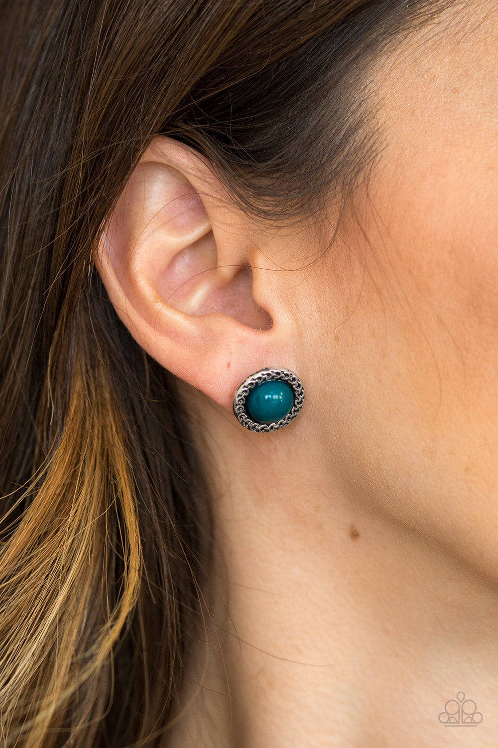 If the Boot Fits - blue - Paparazzi earrings