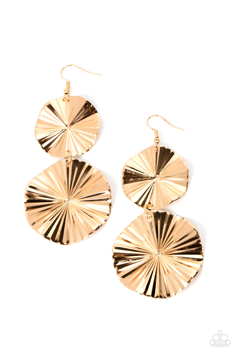 In Your Wildest FAN-tasy - gold - Paparazzi earrings