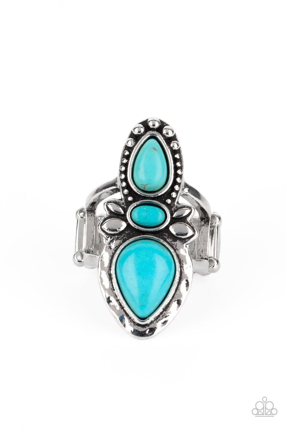 In a BADLANDS Mood - blue - Paparazzi ring