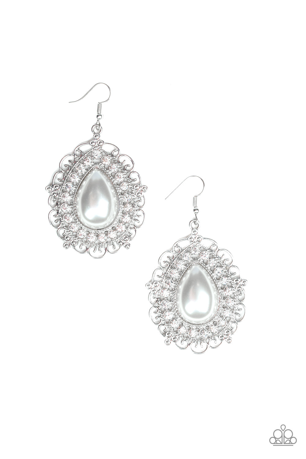 Incredibly Celebrity - white - Paparazzi earrings